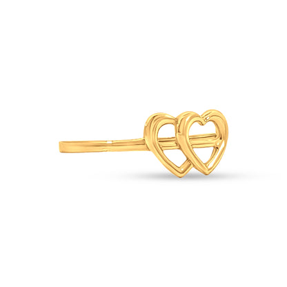 22K Gold Dual Heart Ring