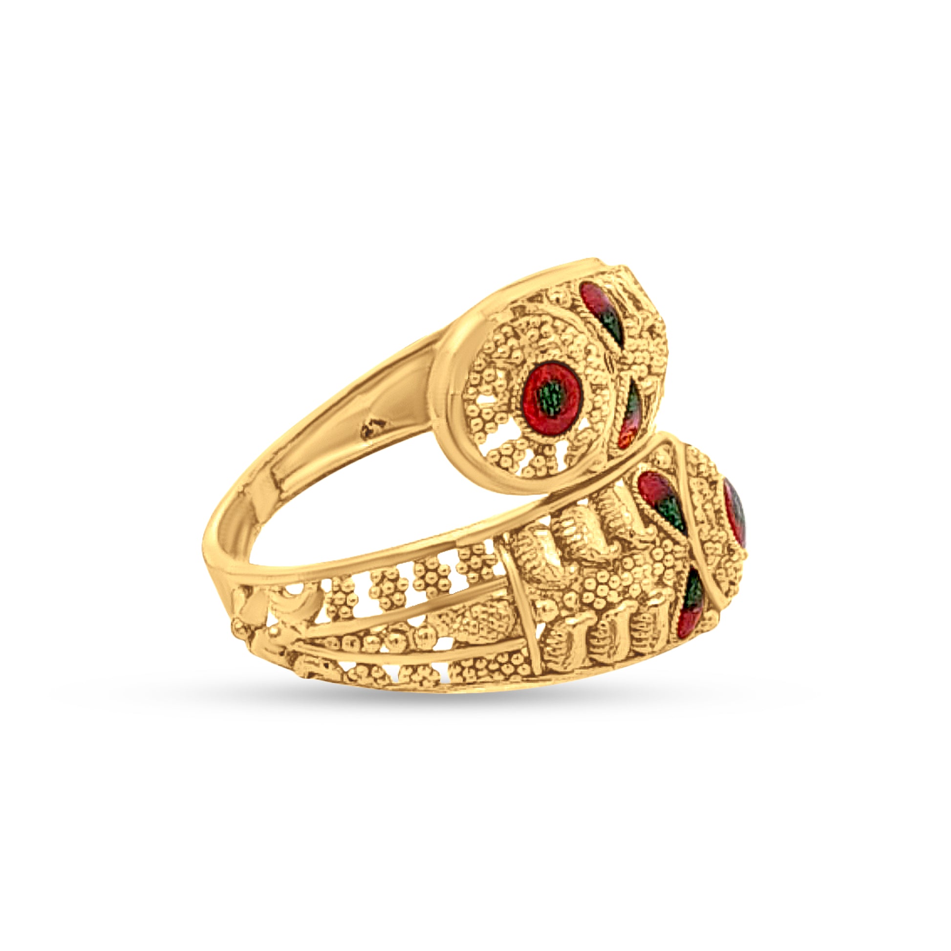 22k Gold Indian Cuff Women's Ring