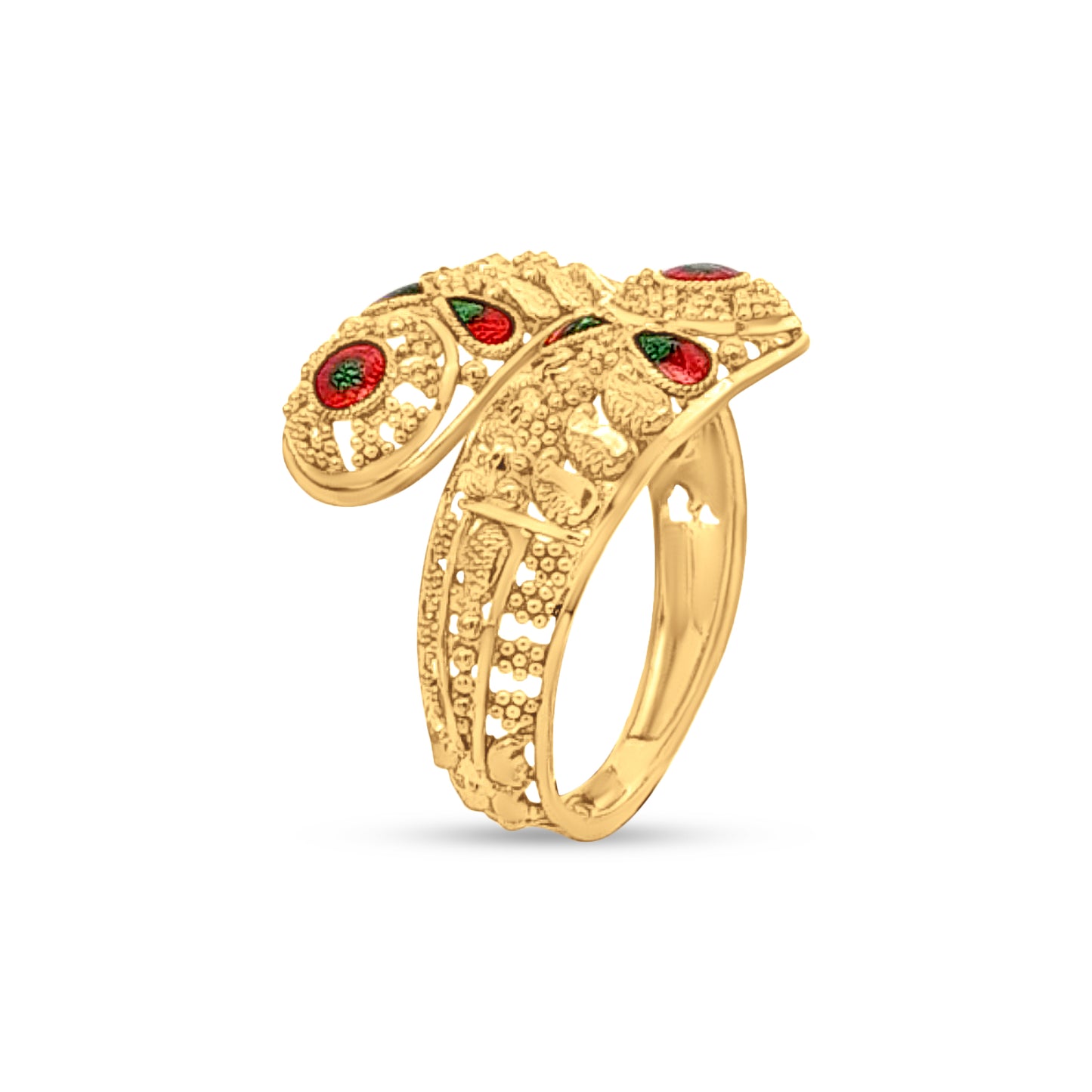 22k Gold Indian Cuff Women's Ring