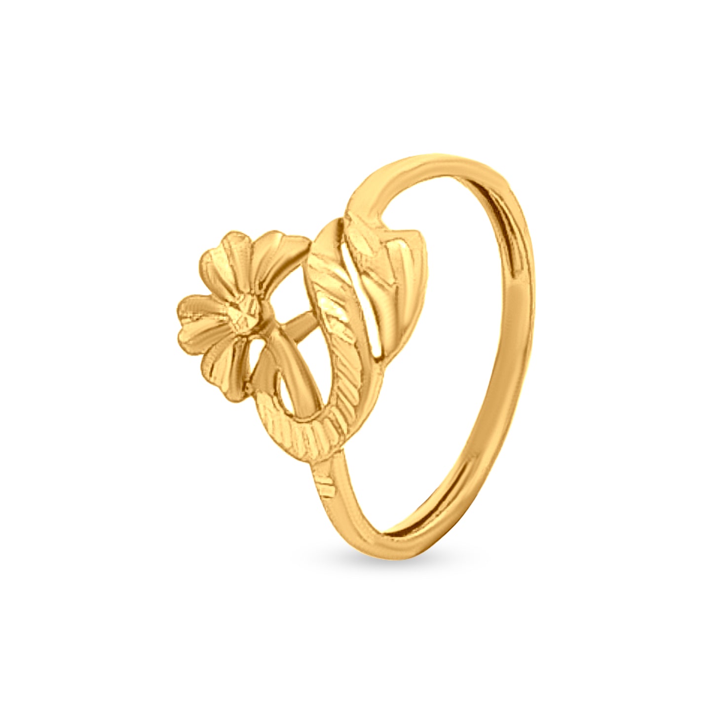 22k Gold Floral Petal Ring