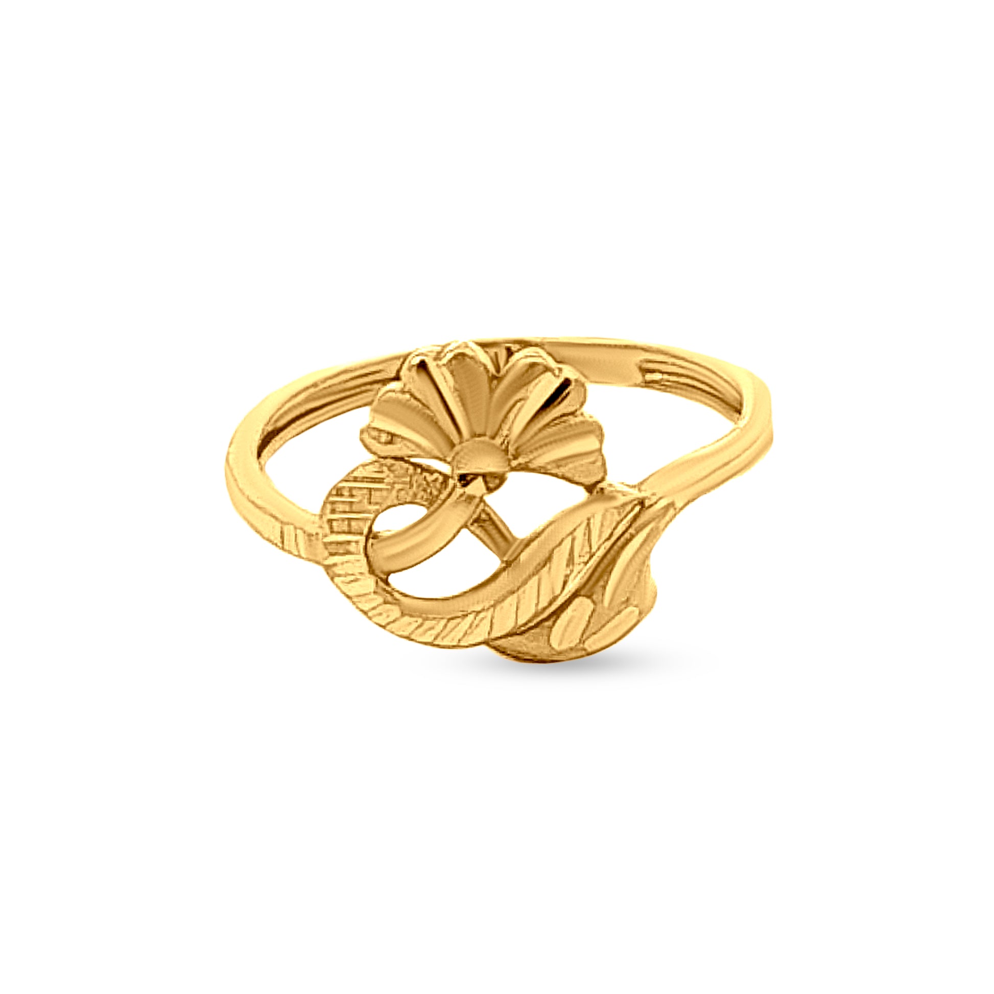 22k Gold Floral Petal Ring