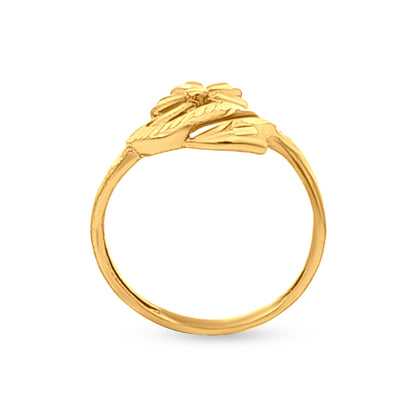 22k Gold Floral Petal Ring