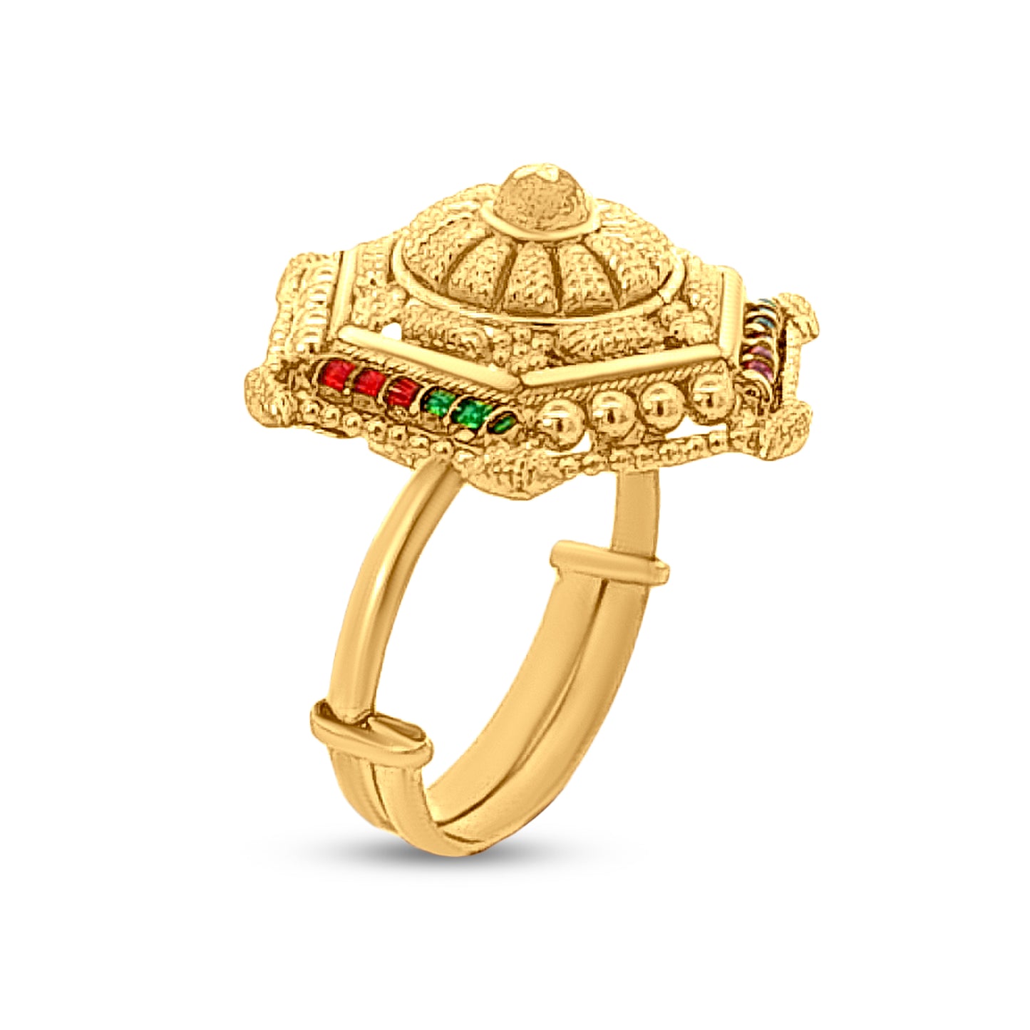 22k Gold Adjustable Cocktail Ring