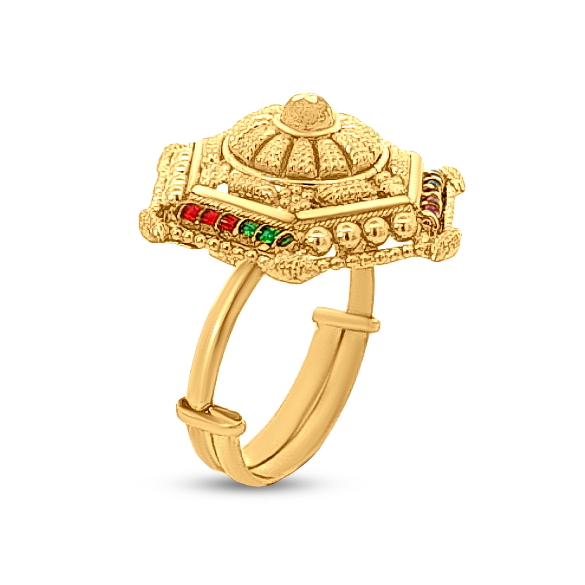 22k Gold Adjustable Cocktail Ring