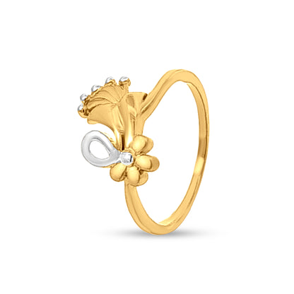 22k Gold Floral Designer Fashion Ring