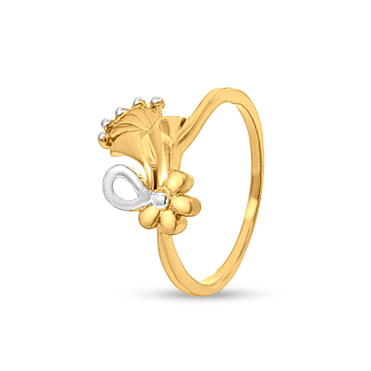 22k Gold Floral Designer Fashion Ring