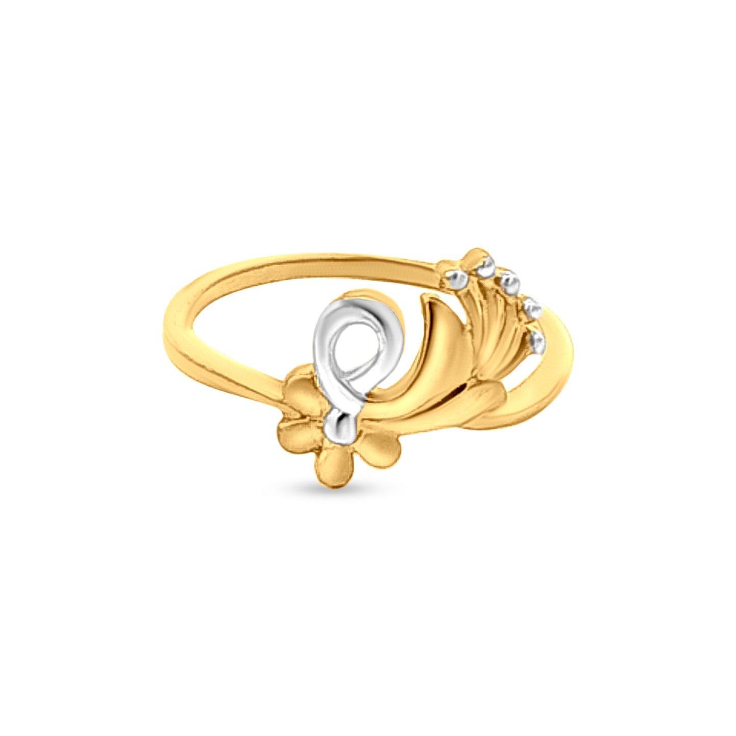 22k Gold Floral Designer Fashion Ring