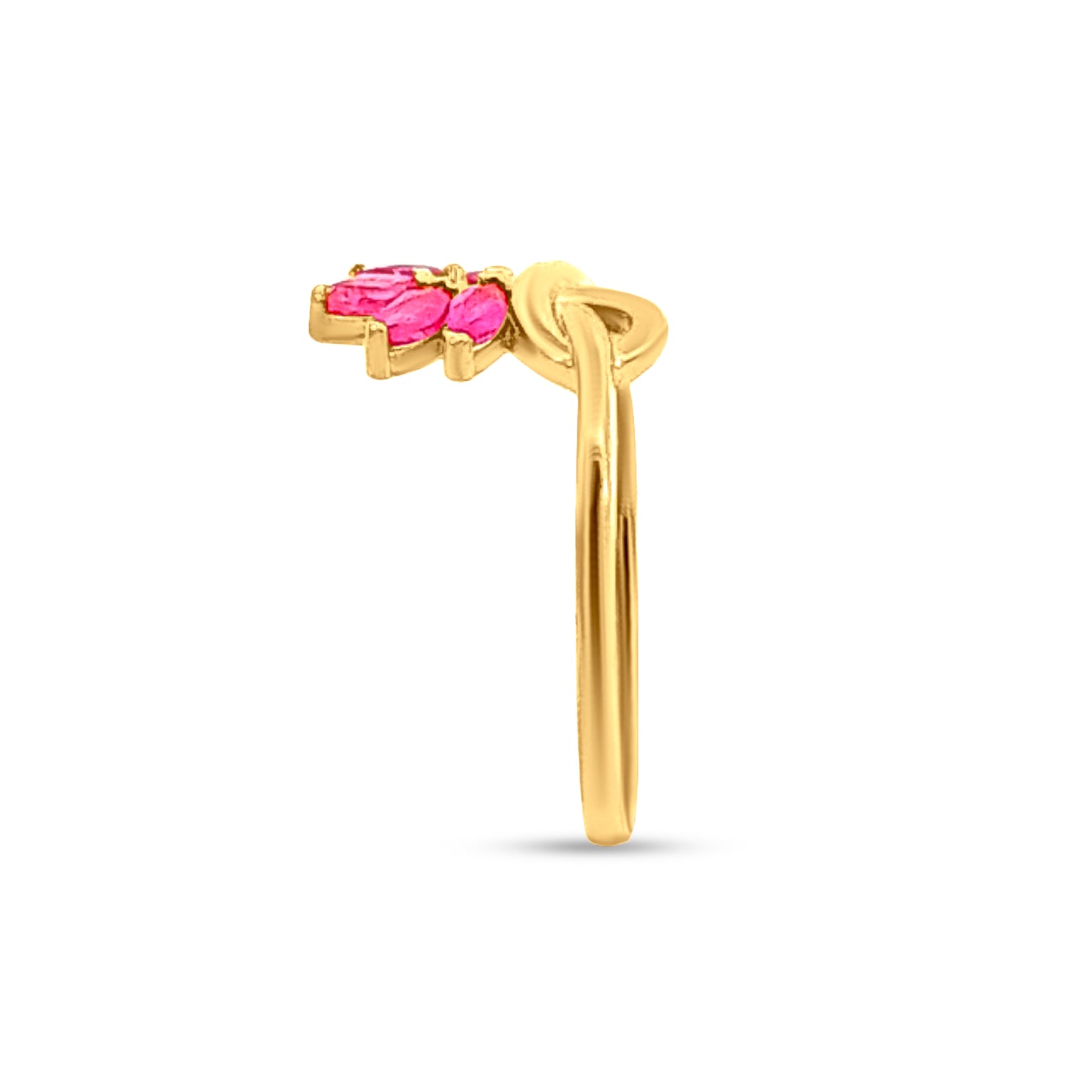 22k Gold Pink Stone Lotus Ring