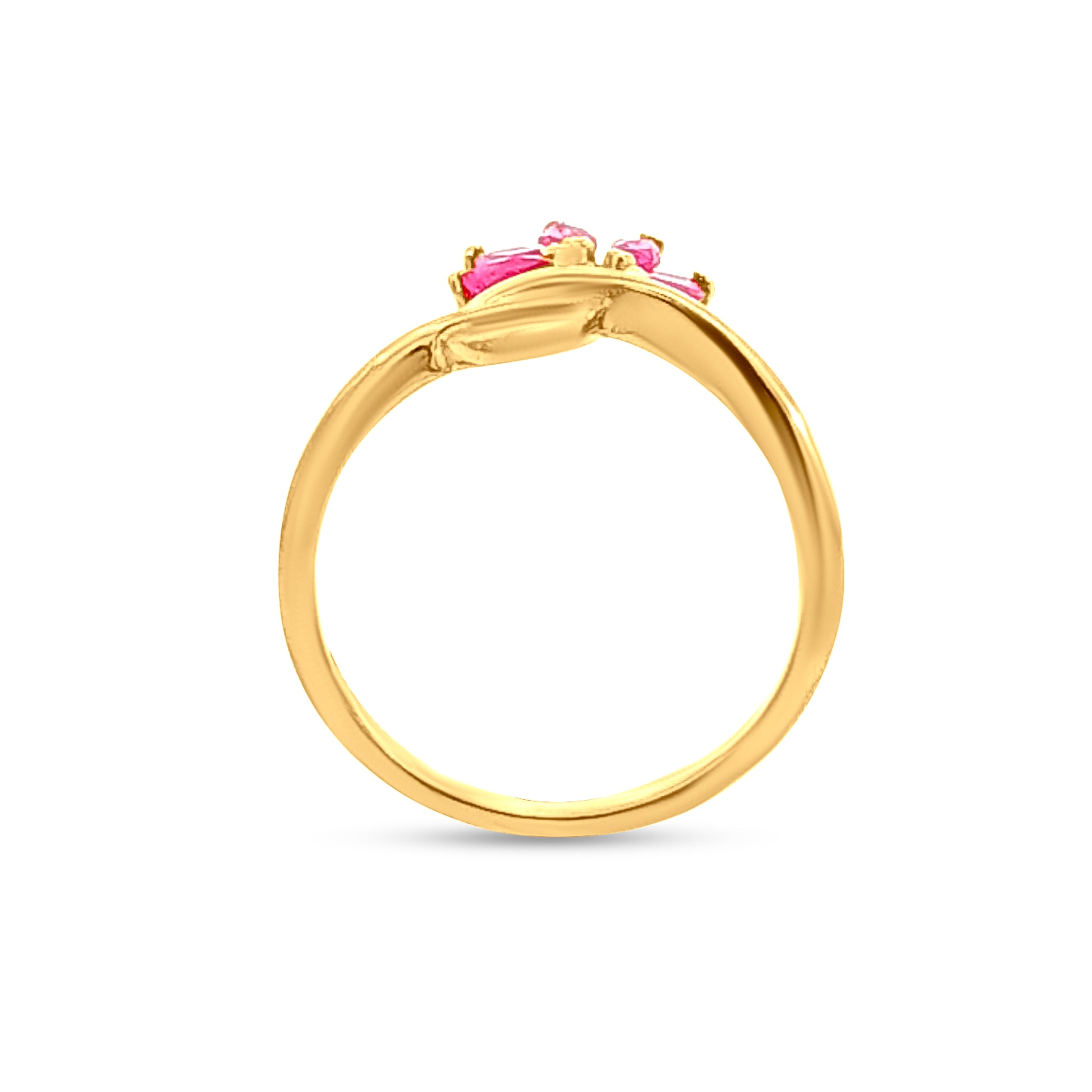 22k Gold Pink Stone Lotus Ring