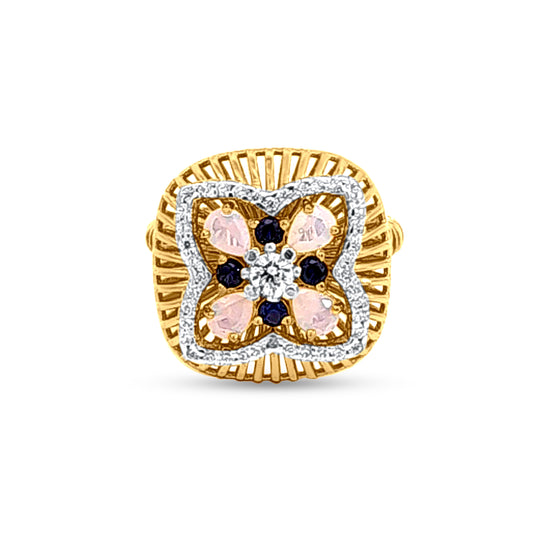 18k Gold Floral Style Women's Ring