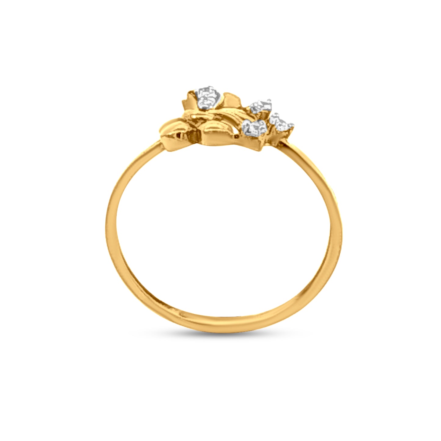 22K Gold Engagement Ring with Floral Motif