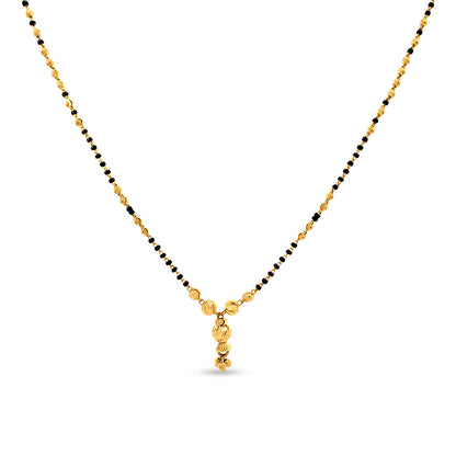 22K Gold Minimalistic Black Beads Onyx Chain Mangalsutra