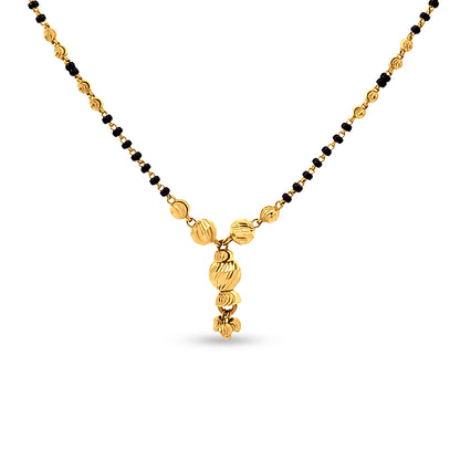 22K Gold Minimalistic Black Beads Onyx Chain Mangalsutra