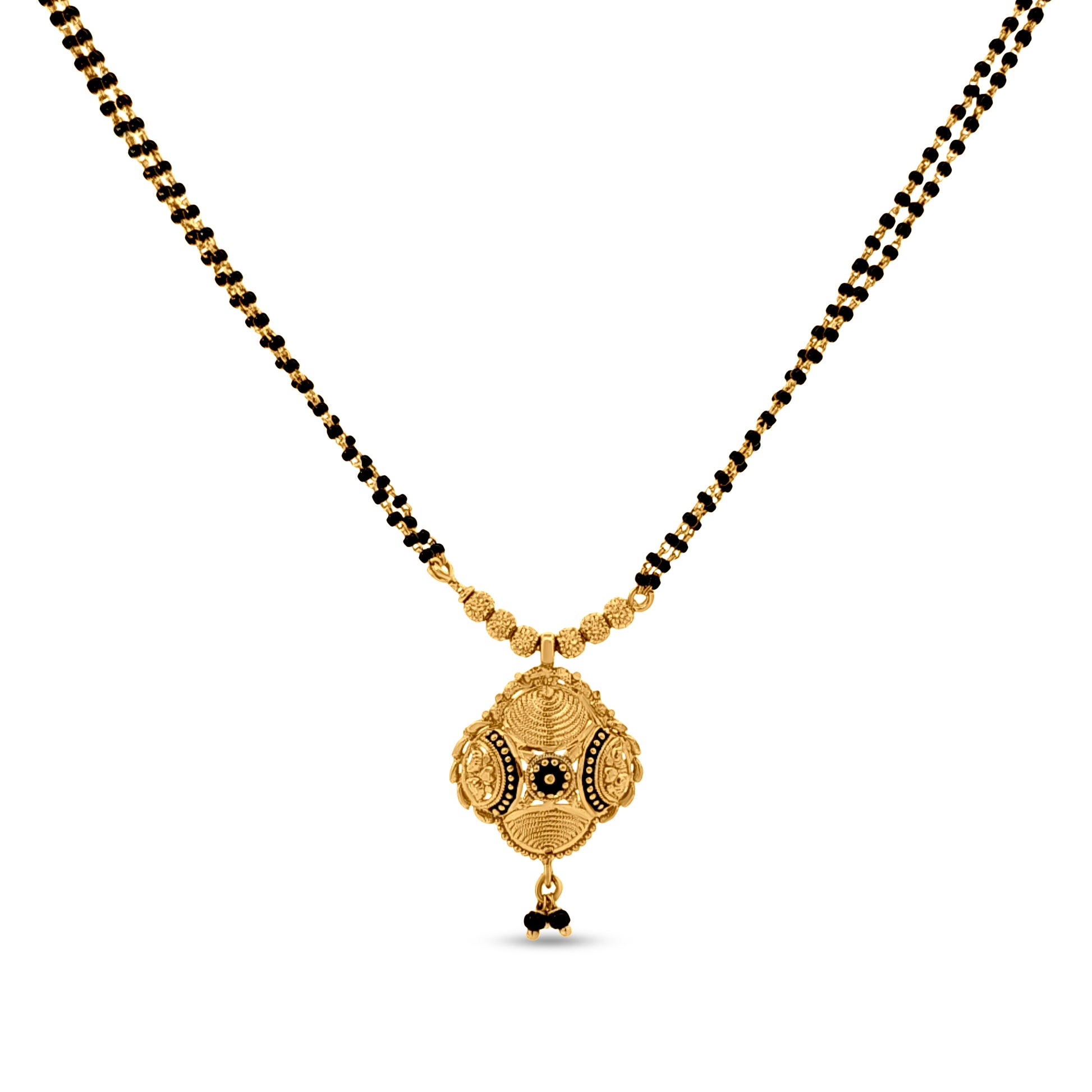 22K Gold Classic Mangalsutra with Double Layered Chain