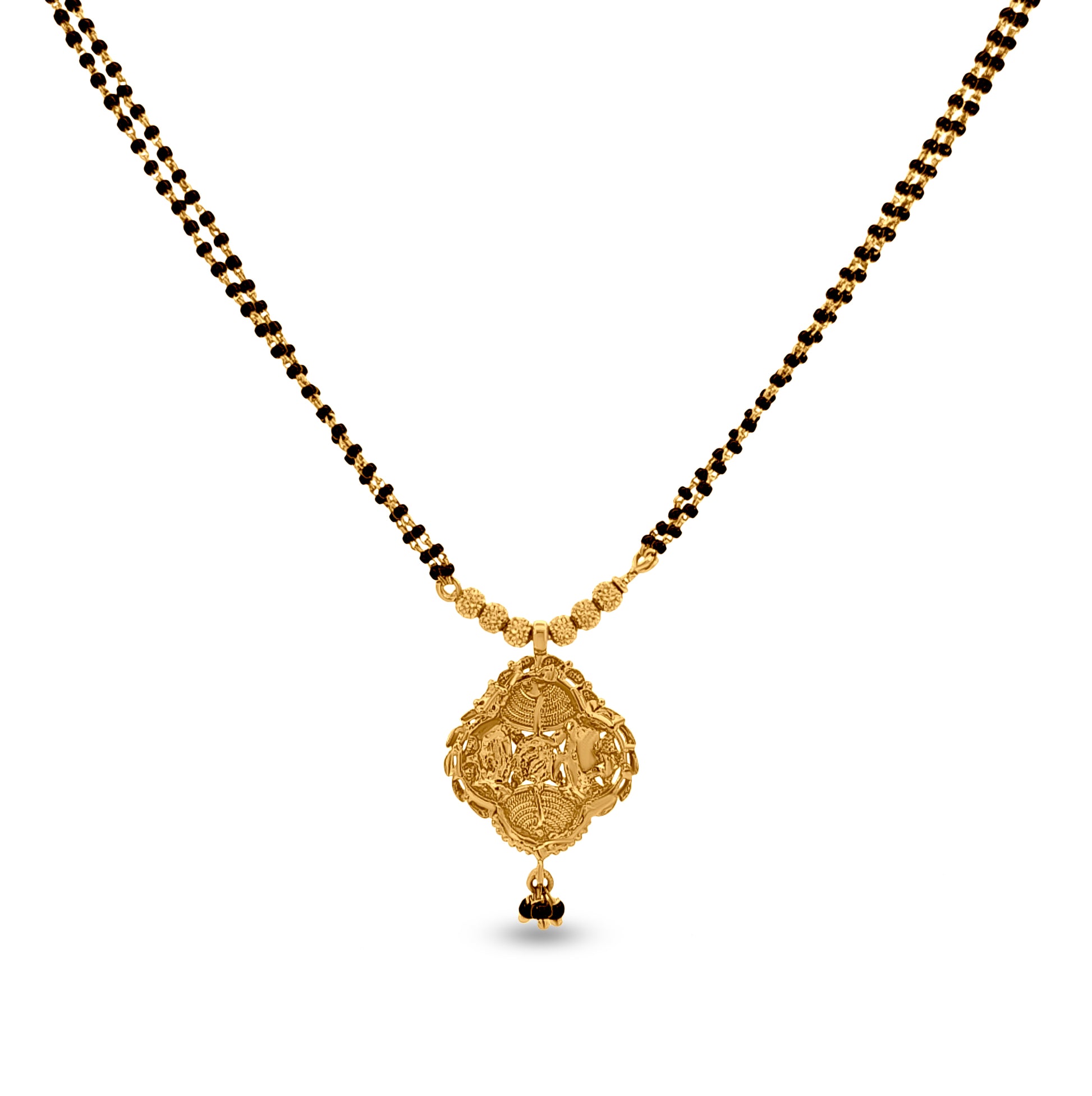 22K Gold Classic Mangalsutra with Double Layered Chain