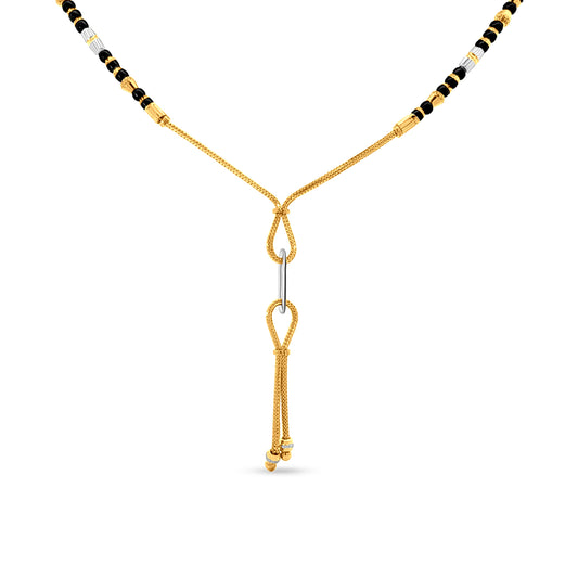 22K Gold Contemporary Design Mangalsutra with Black Onyx