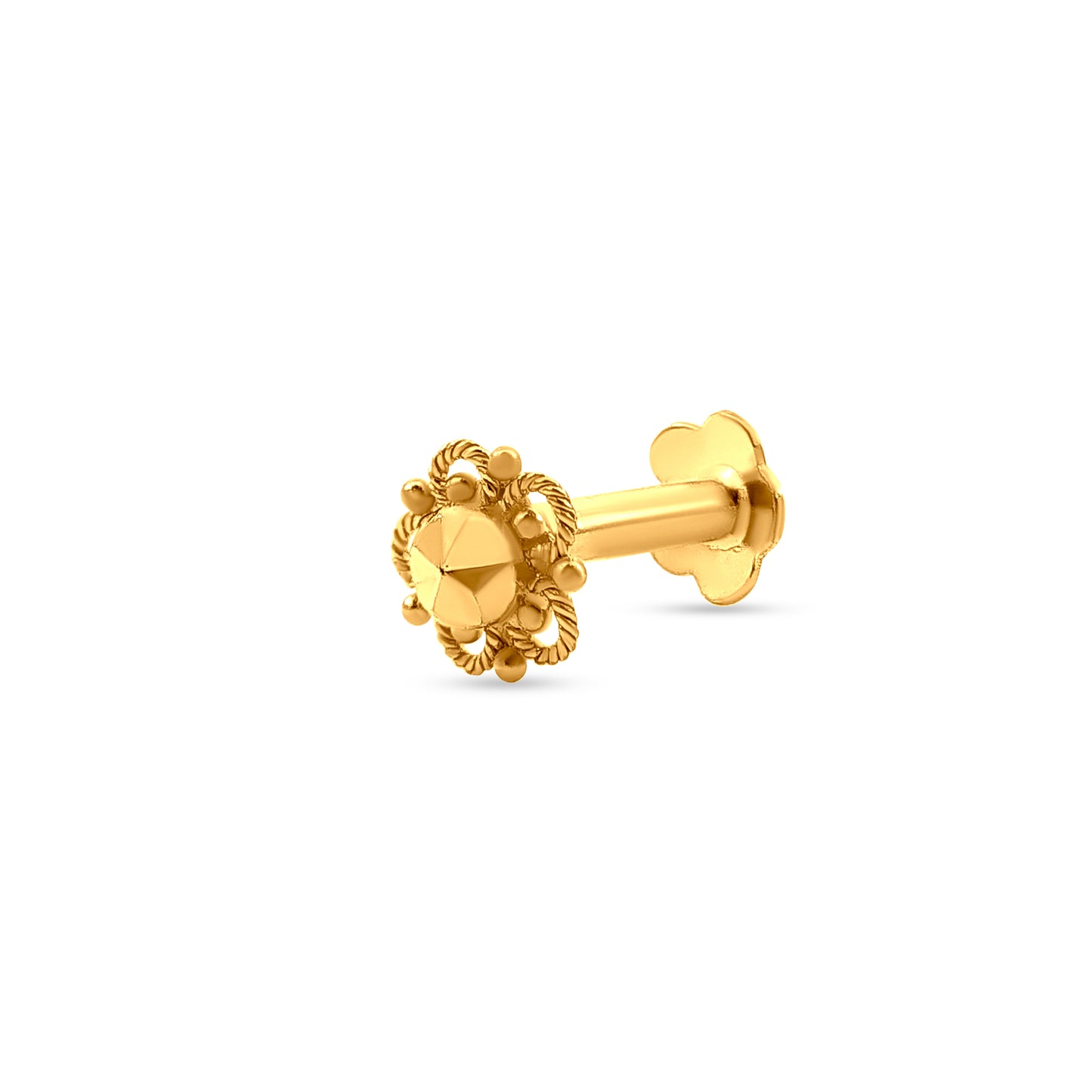 22k Yellow Gold Floral Nose Pin