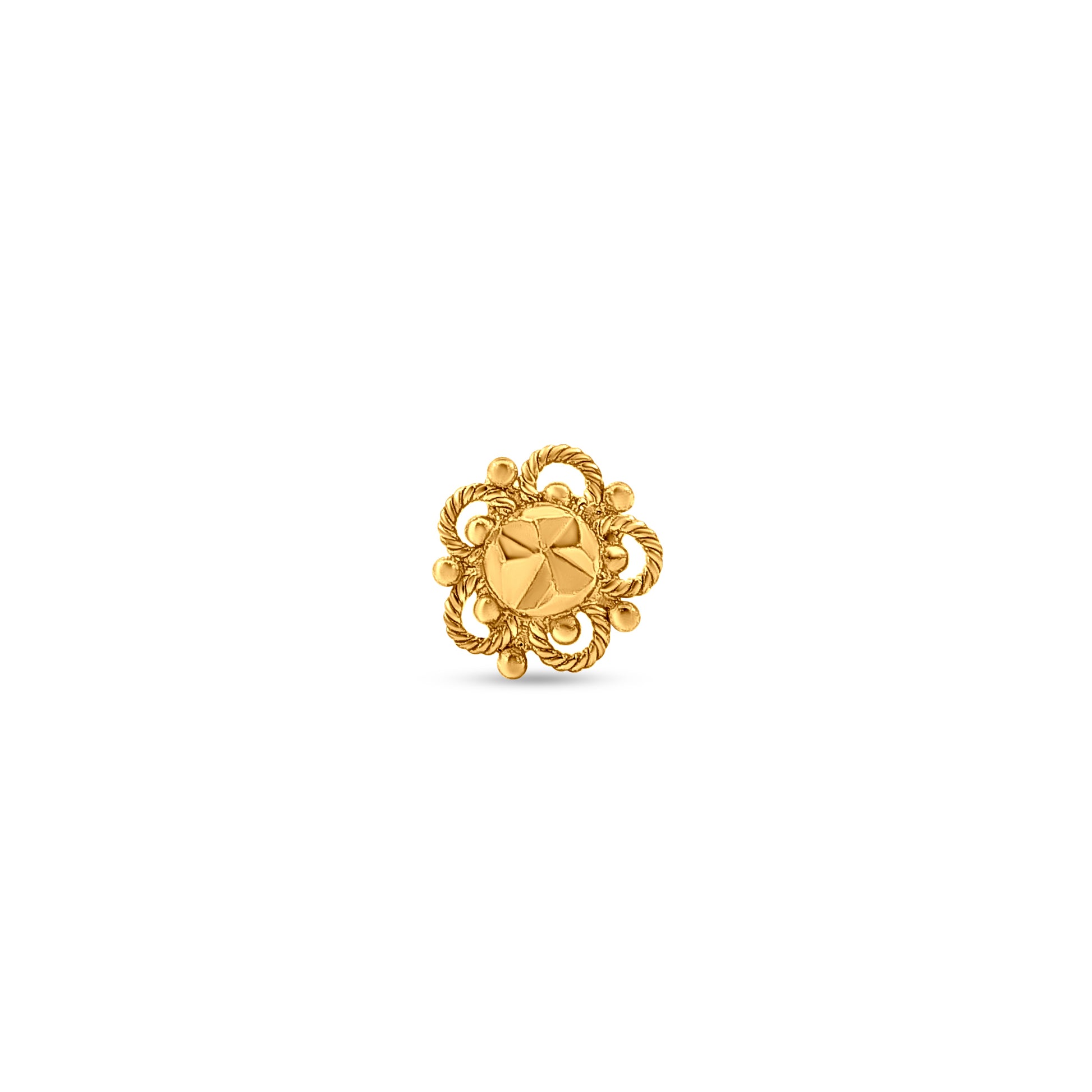 22k Yellow Gold Floral Nose Pin