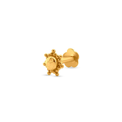 22k Gold Floral Nose Pin