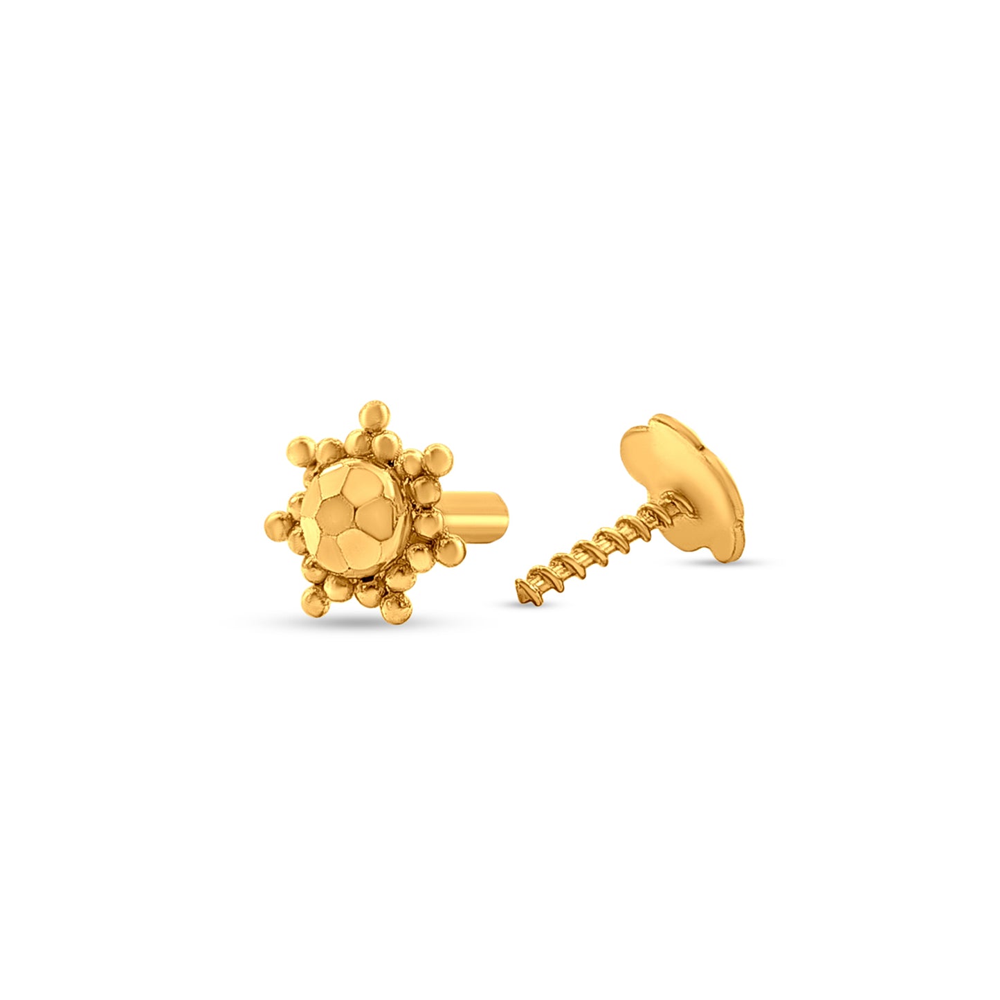 22k Gold Floral Nose Pin