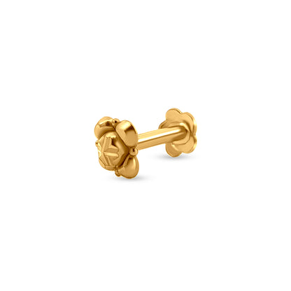 22k Gold Rose-Like Nose Pin