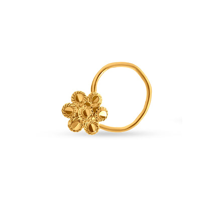 22k Gold Wired Round Floral Nose Pin