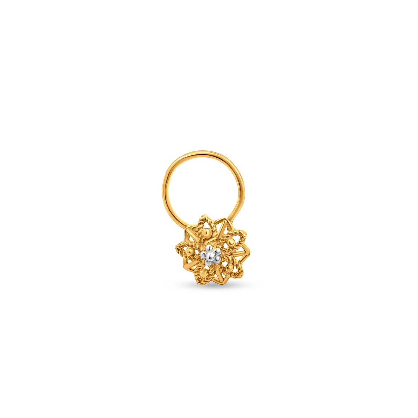 22k Gold Floral Blossom Nose Pin