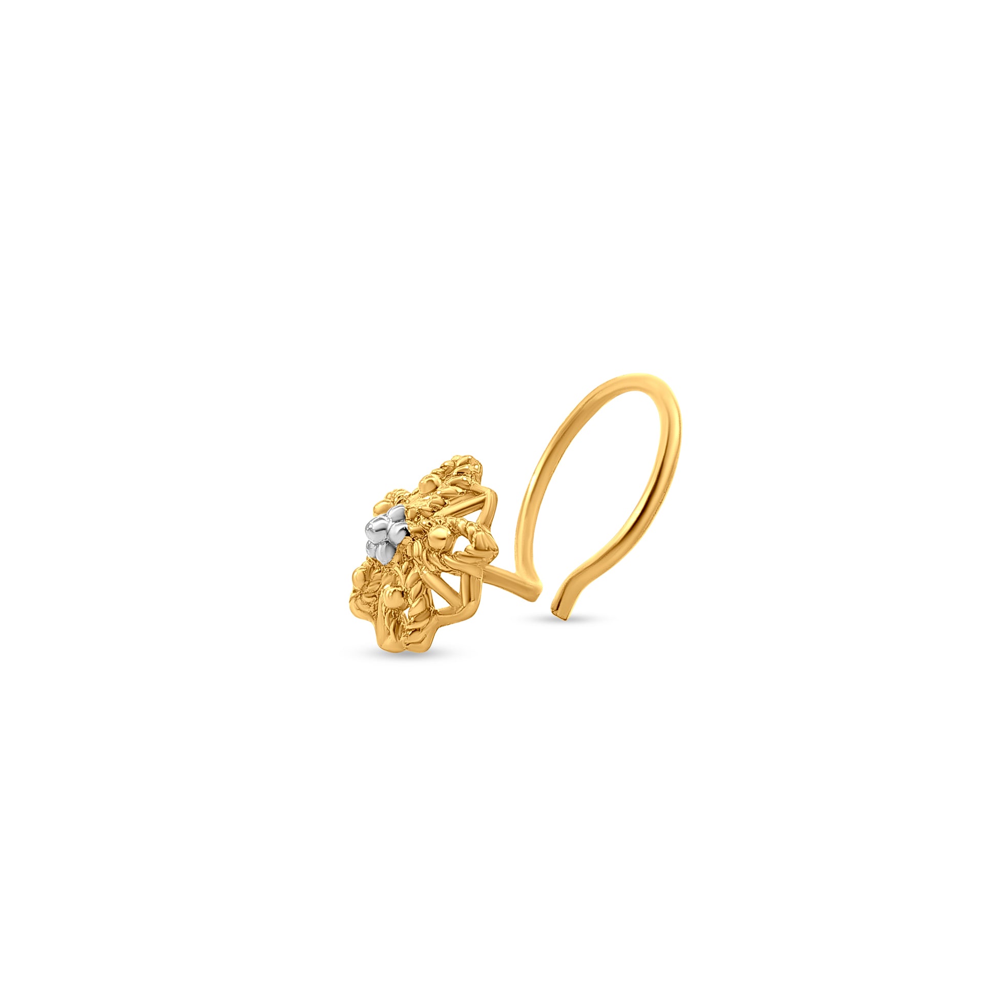 22k Gold Floral Blossom Nose Pin