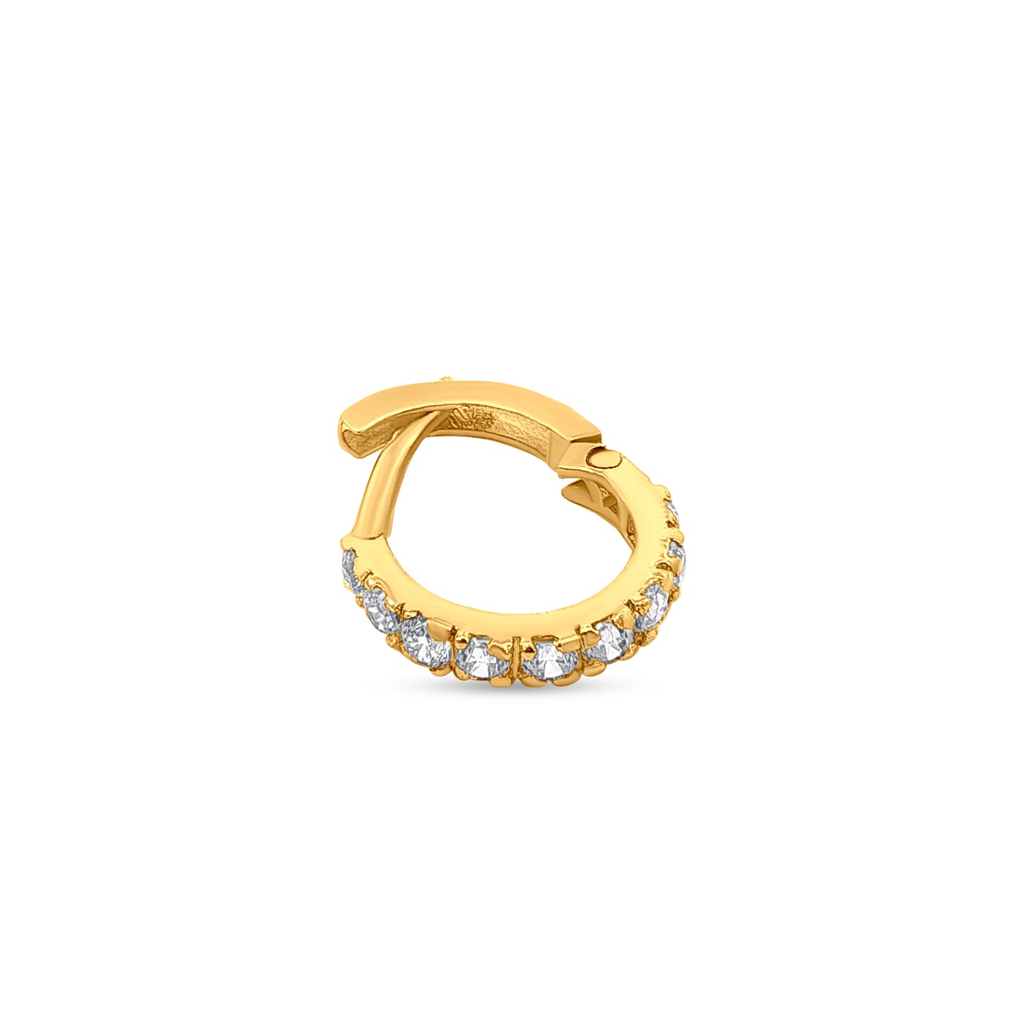 Minimalist 22k Gold Nose Ring with White Stone