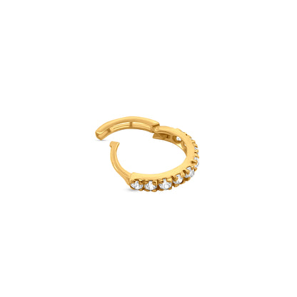 Minimalist 22k Gold Nose Ring with White Stone