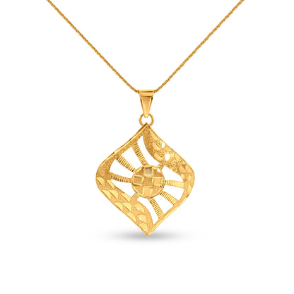 22K Gold Designer Pendant and Earring Set