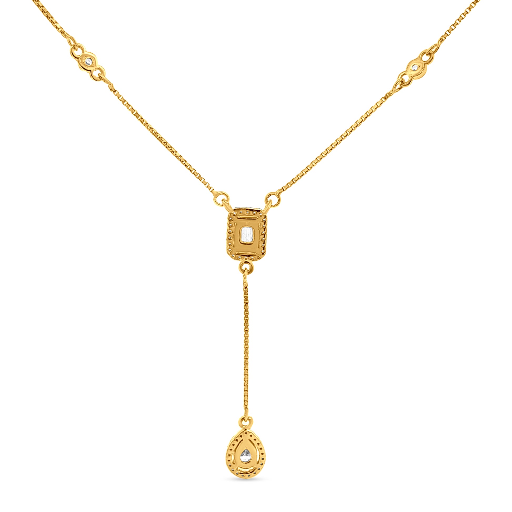 18k Gold Diamond-Like Stone Pendant & Earring Set