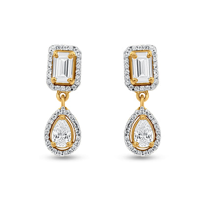 18k Gold Diamond-Like Stone Pendant & Earring Set