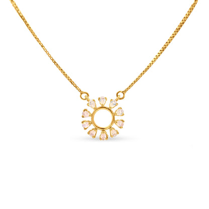 18k Gold Floral Pendant & Earring Set