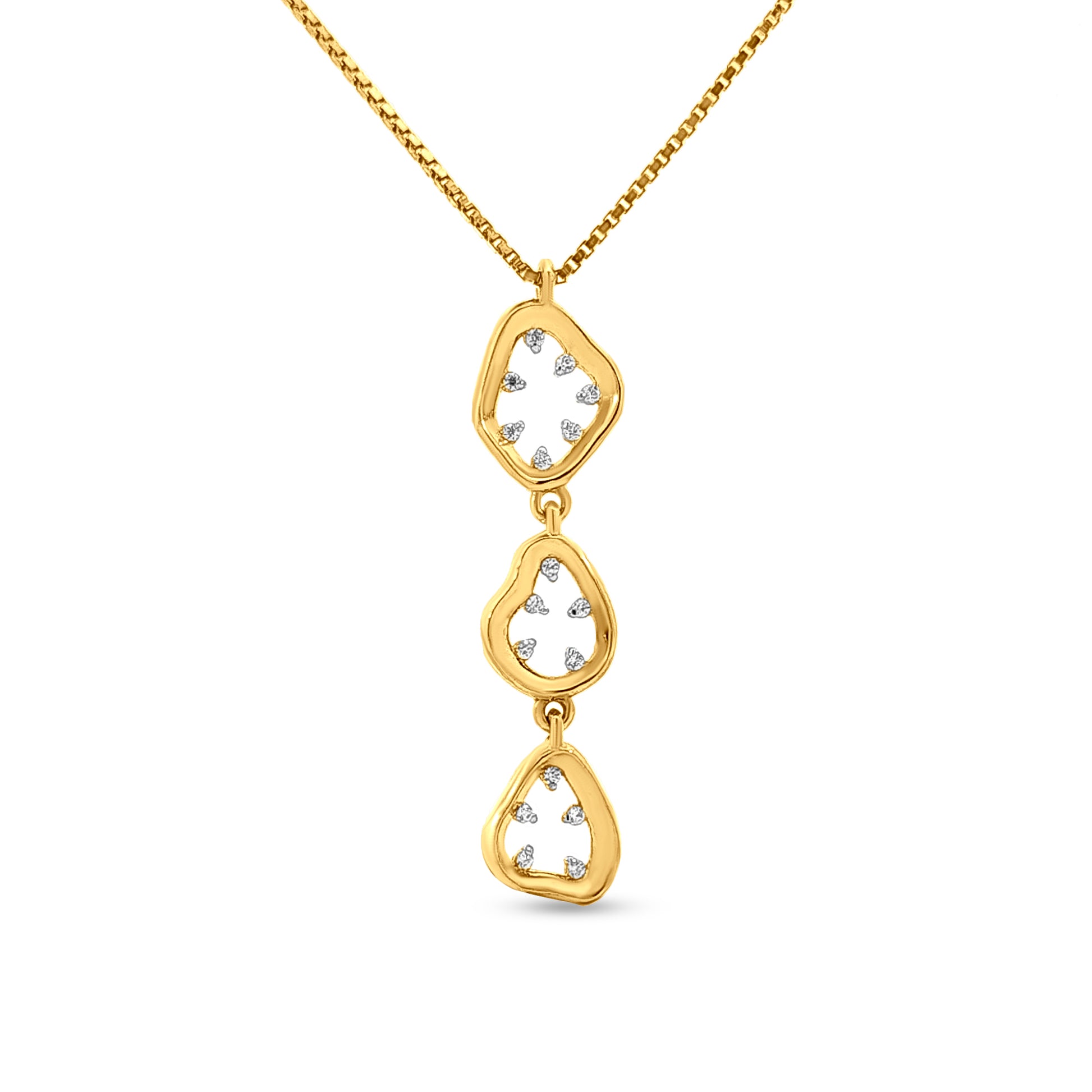 18k Gold Pebble Pendant & Earring Set