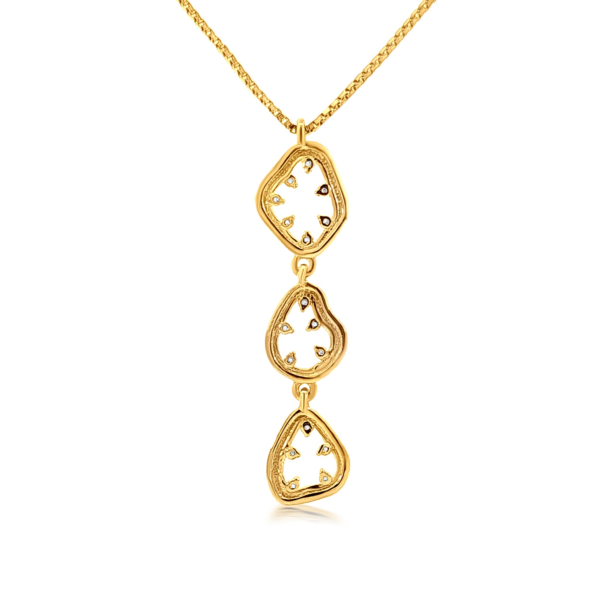 18k Gold Pebble Pendant & Earring Set