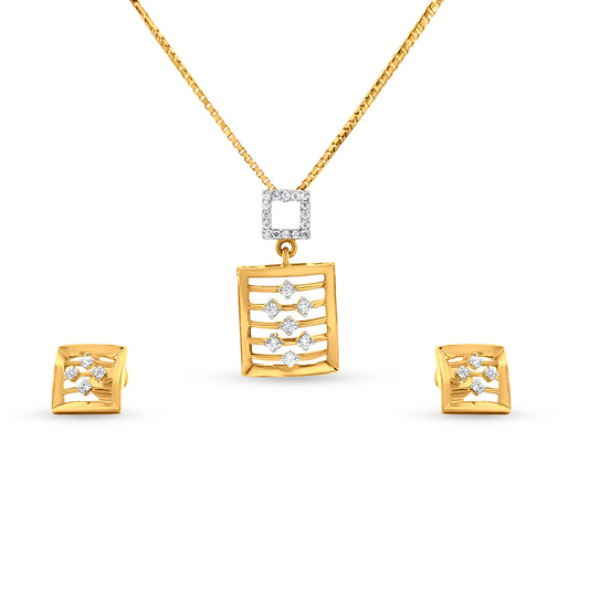 18k Gold Pendant set for Anniversary and Birthday Gift