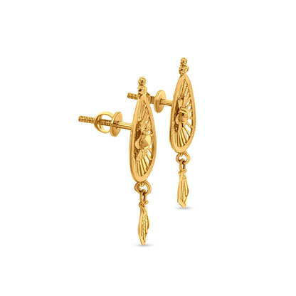 22K Gold Stunning Charm Pendant and Earrings Set