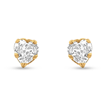 22k Gold Heart Tops with Glittering Center Stone