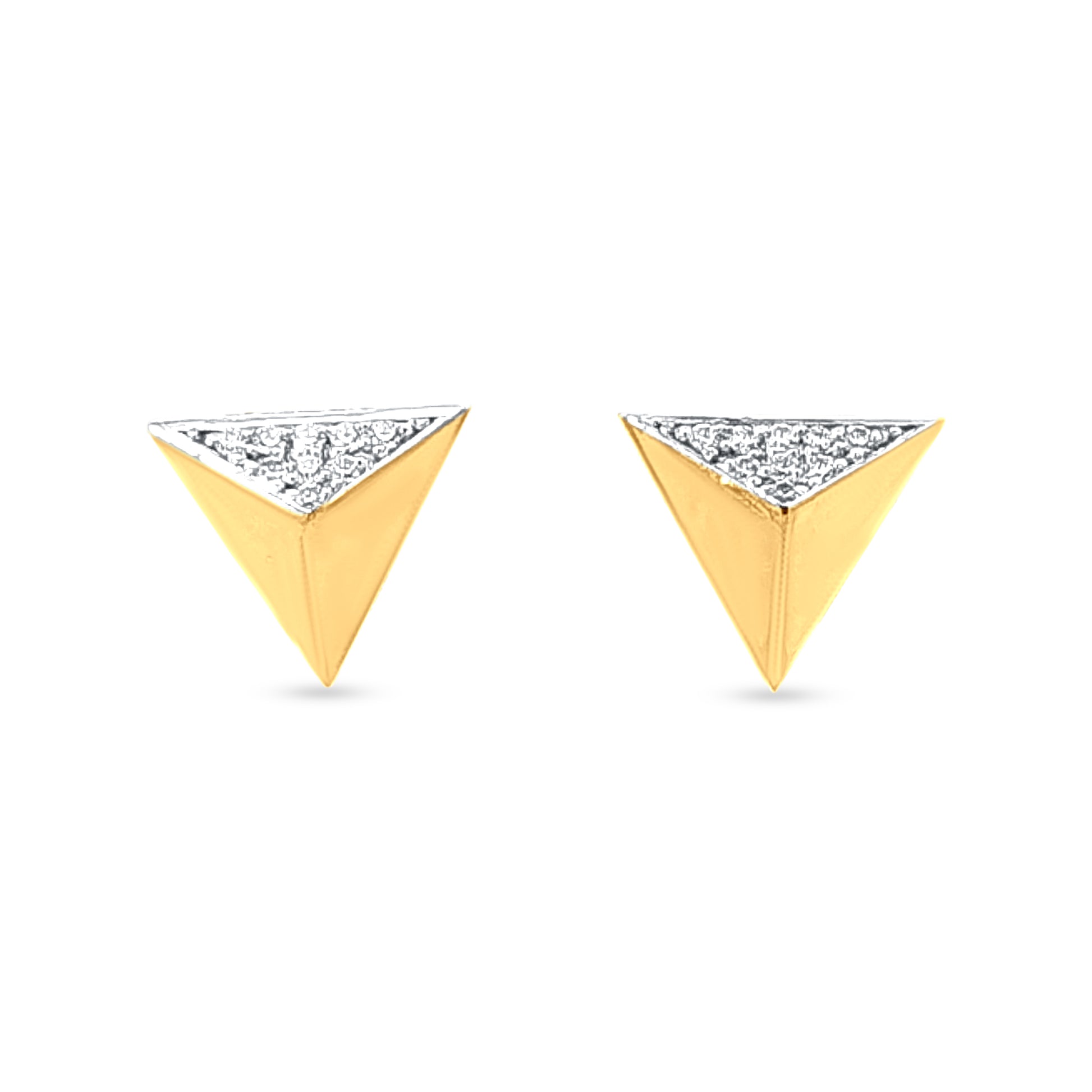 18k Gold Triangular Earrings