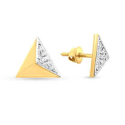 18k Gold Triangular Earrings