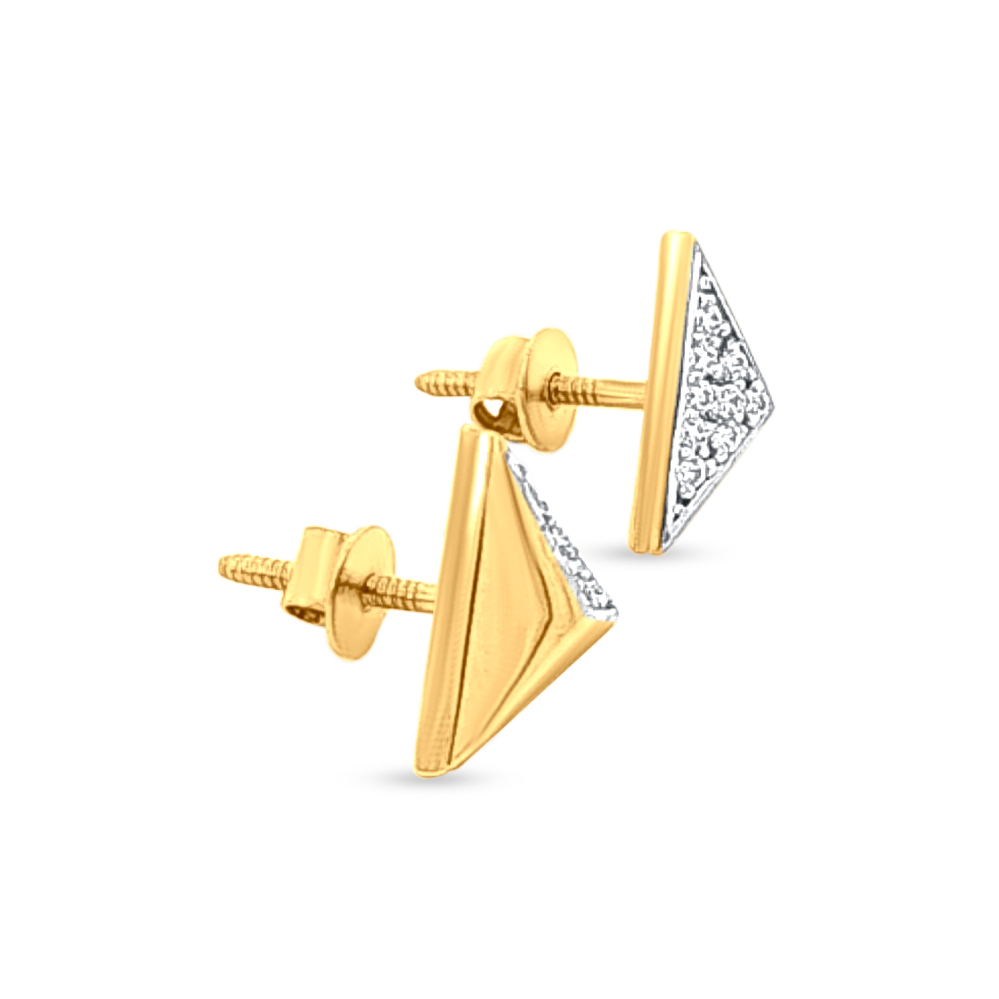 18k Gold Triangular Earrings