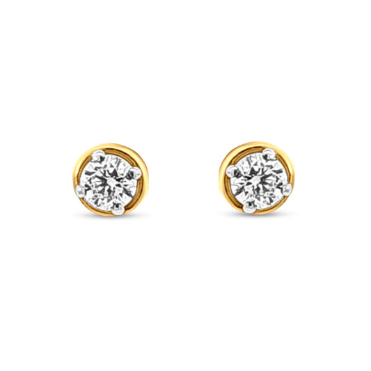 18k Gold Single Stone Small Studs