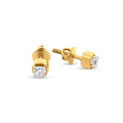 18k Gold Single Stone Small Studs