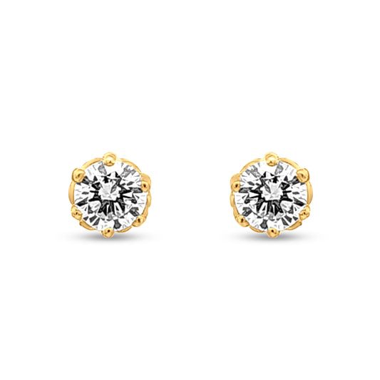 Gold Single Stone Daily Wear Studs