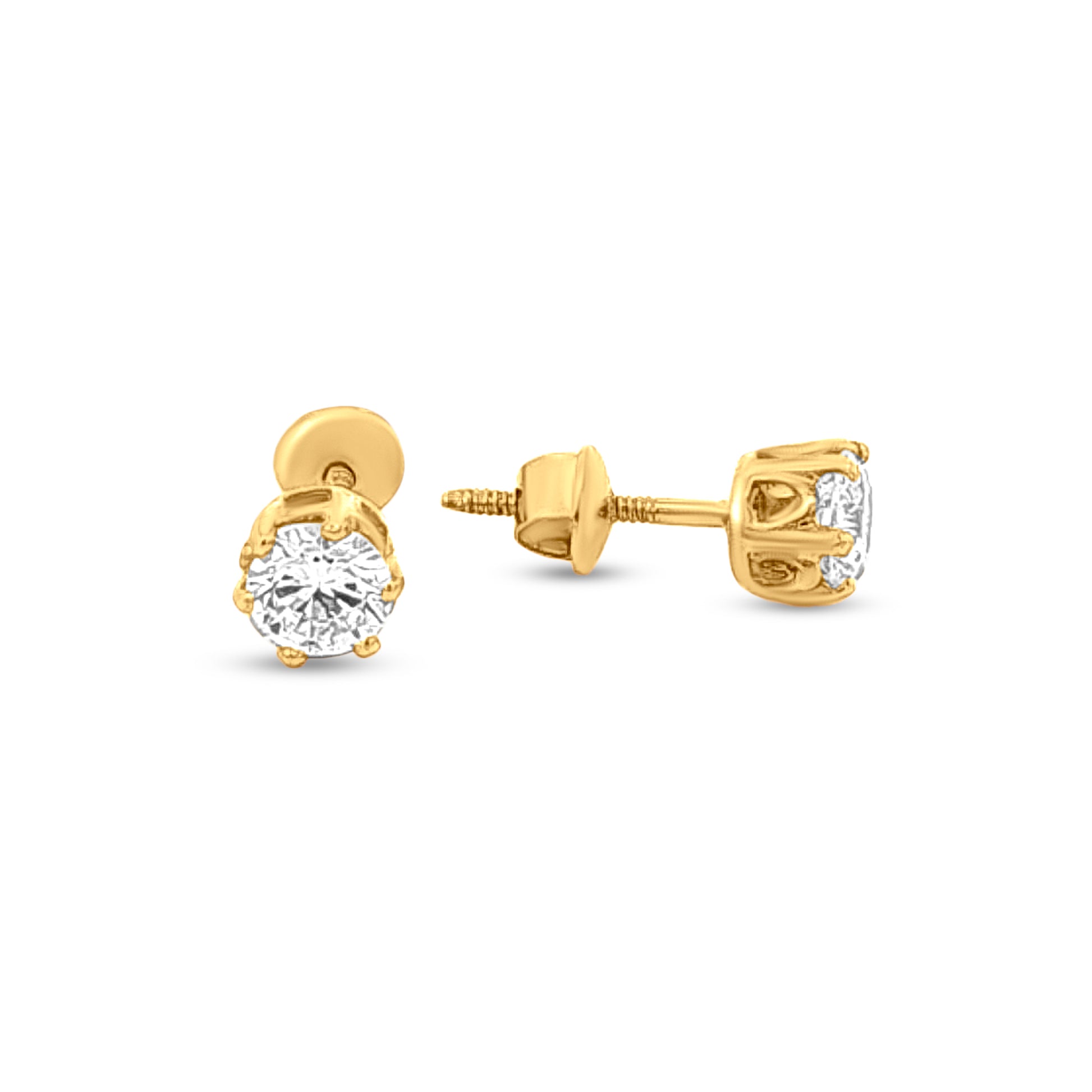 Gold Single Stone Daily Wear Studs