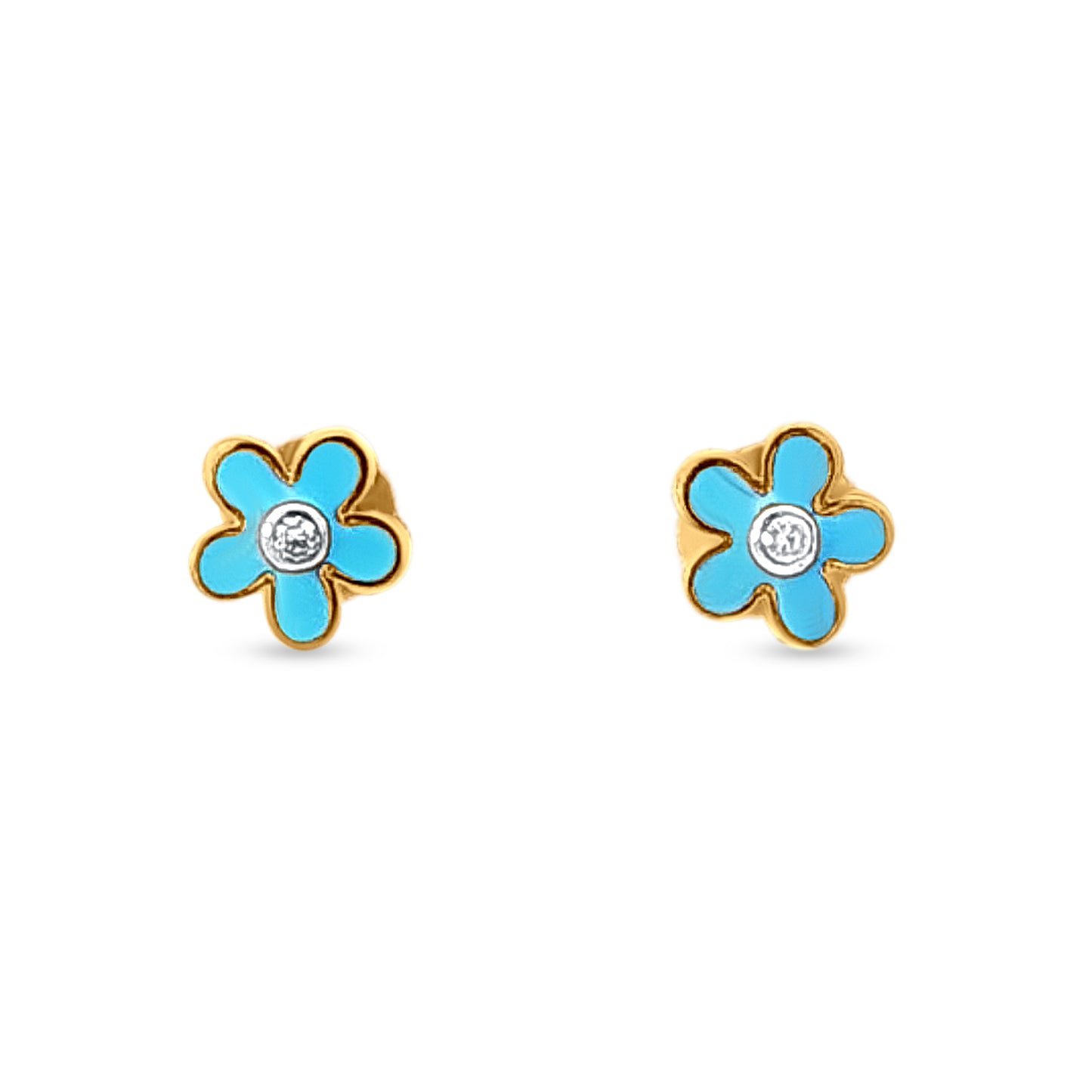 22k Gold Minimalist Flower Motif Earrings