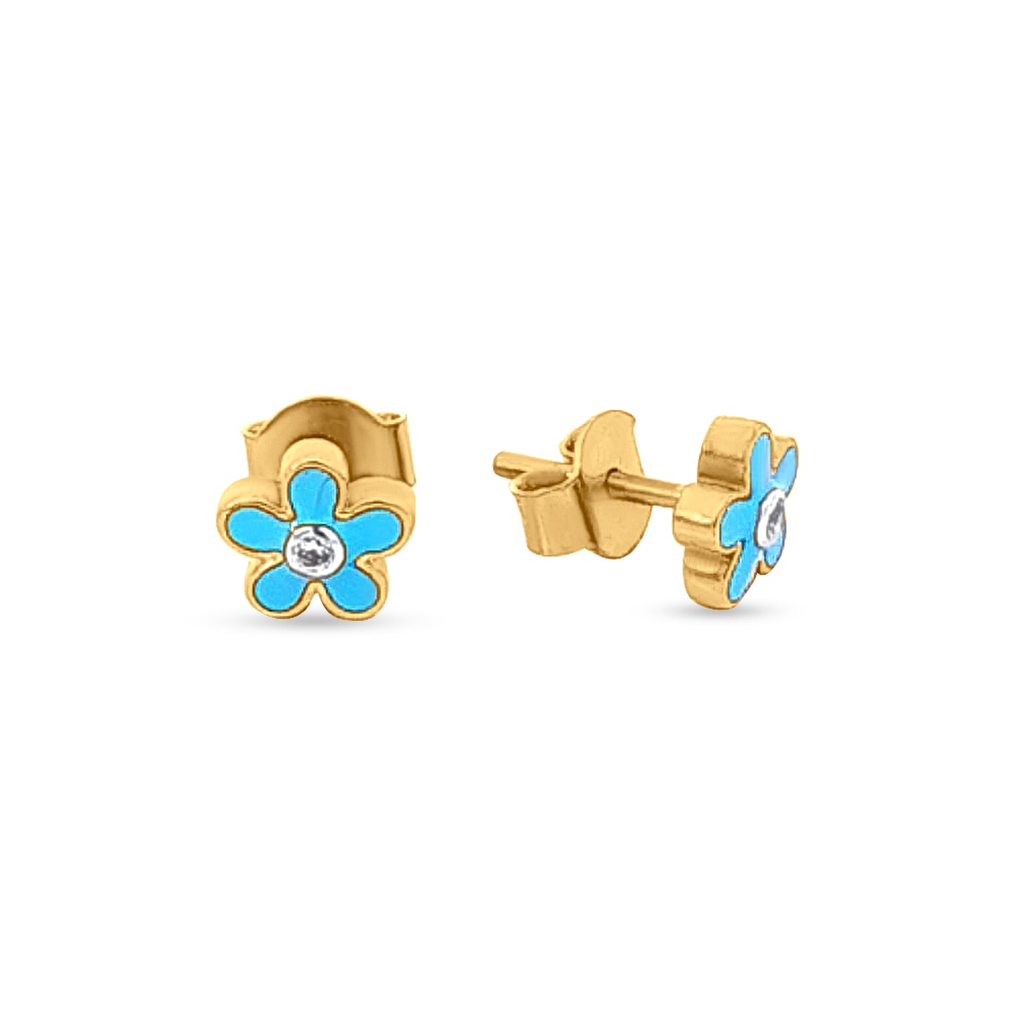 22k Gold Minimalist Flower Motif Earrings