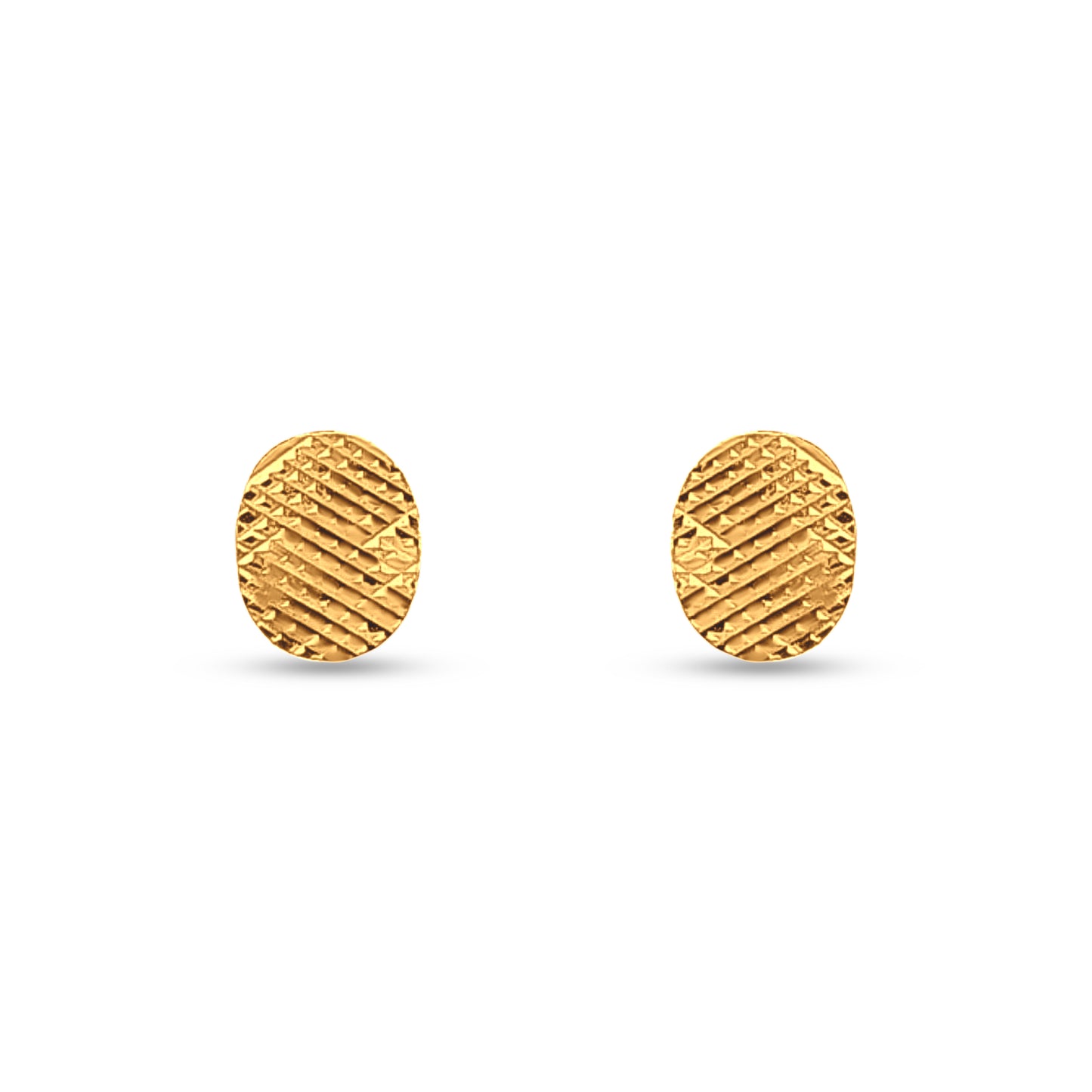 22k Gold Lightweight Button Design Earrings