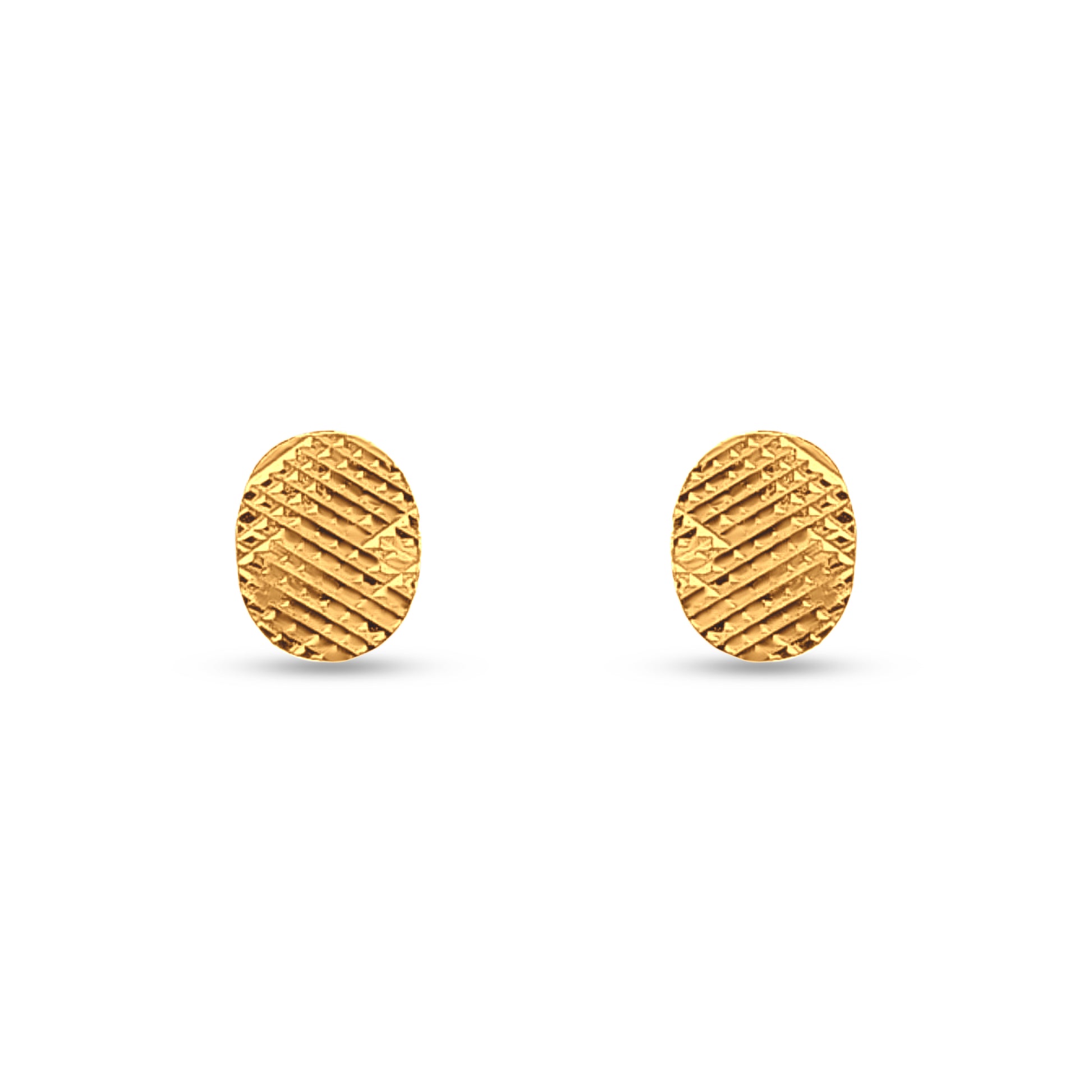 22k Gold Lightweight Button Design Earrings